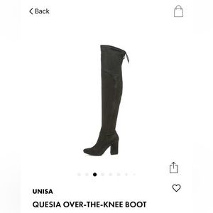 Unisa Quesia Microsuede over-the-knee boots, black, size 7M